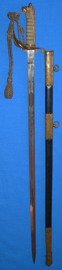Rare Edward 8th British Royal Navy Reserve Officer's Sword