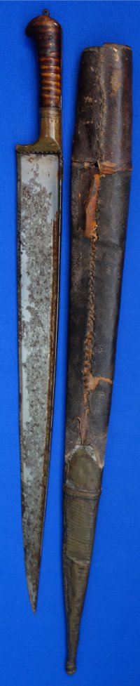 19C Long Central Asian Peshkabz / Afghan Khyber Knife, Horn Grip